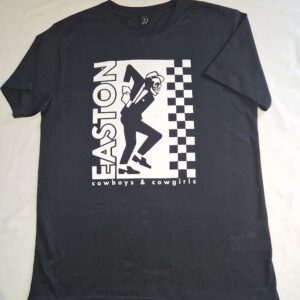 Easton cowfolk teeshirt shows skeleton dressed in ska clothes